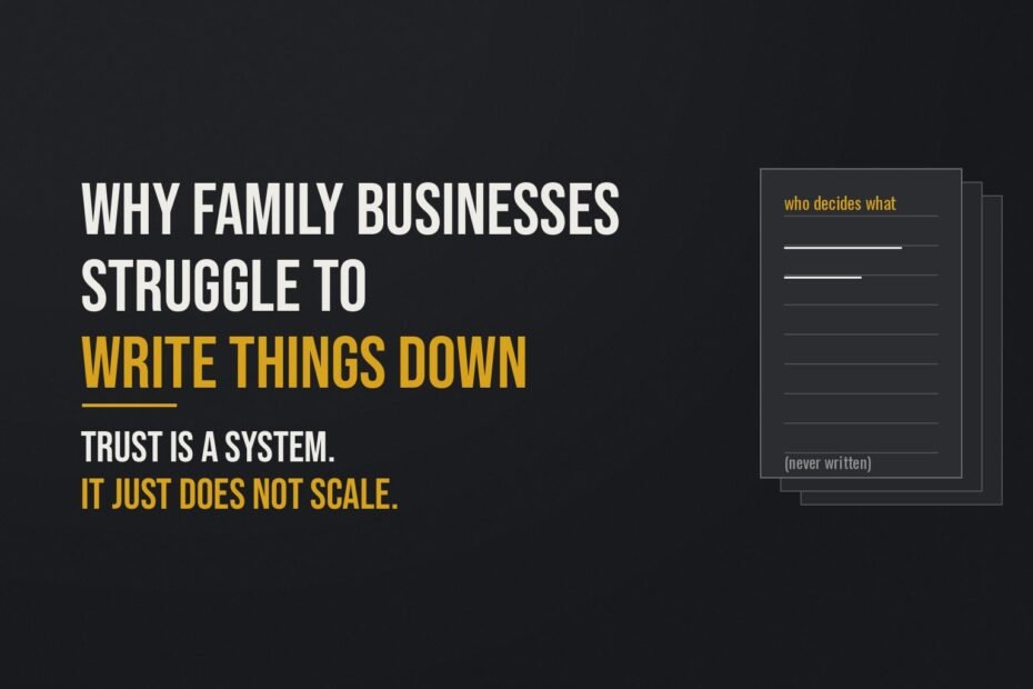 Why Family Businesses Struggle to Write Things Down — ShriSpeaks blog cover